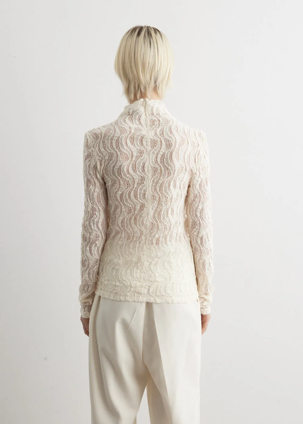 Lace Turtleneck Top