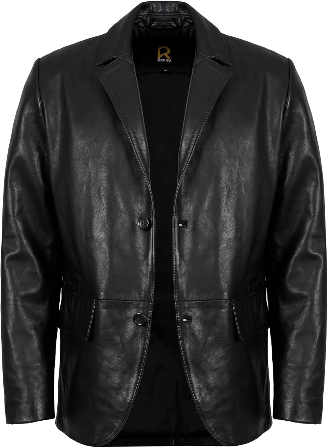 Lambskin Leather Blazer Men Casual Coat  Notched Collar Classic Bonds Style Ultimate Leather Blazer for Men