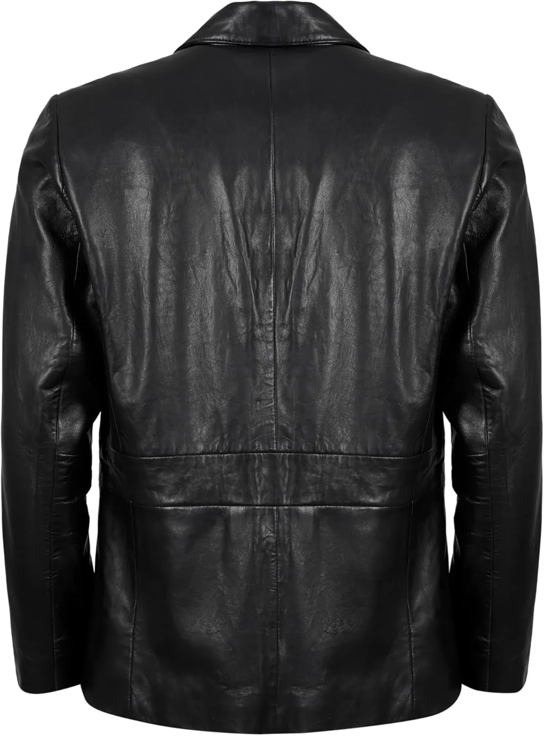 Lambskin Leather Blazer Men Casual Coat  Notched Collar Classic Bonds Style Ultimate Leather Blazer for Men