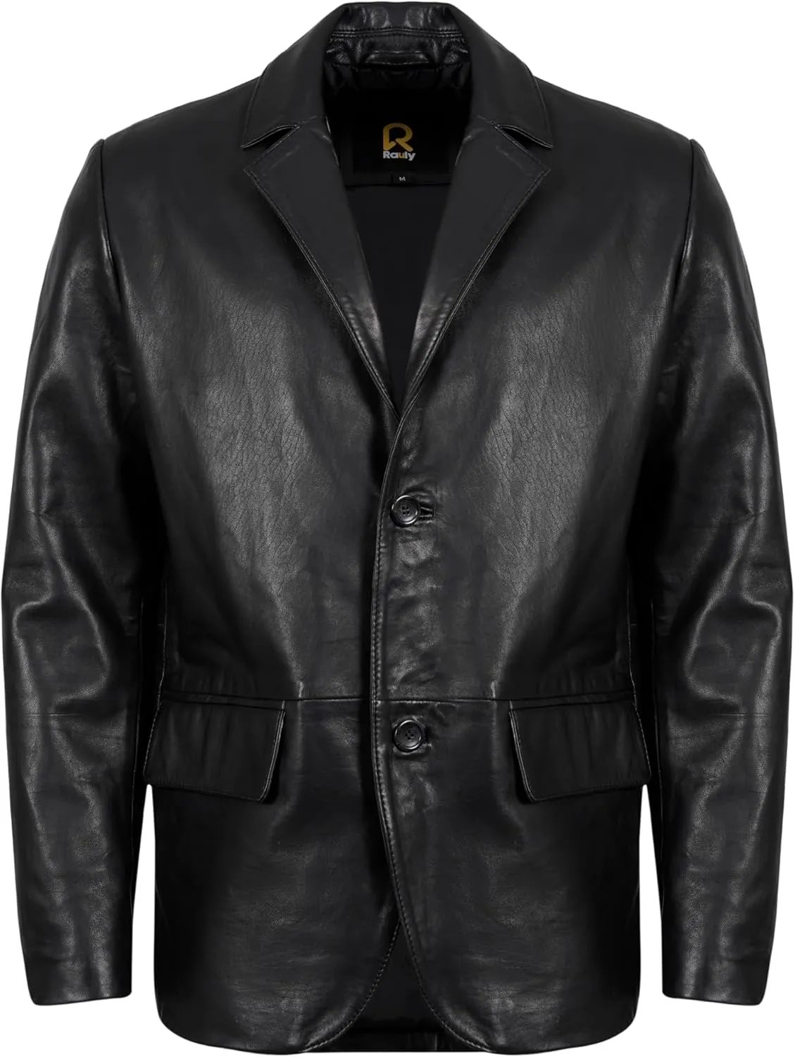 Lambskin Leather Blazer Men Casual Coat  Notched Collar Classic Bonds Style Ultimate Leather Blazer for Men