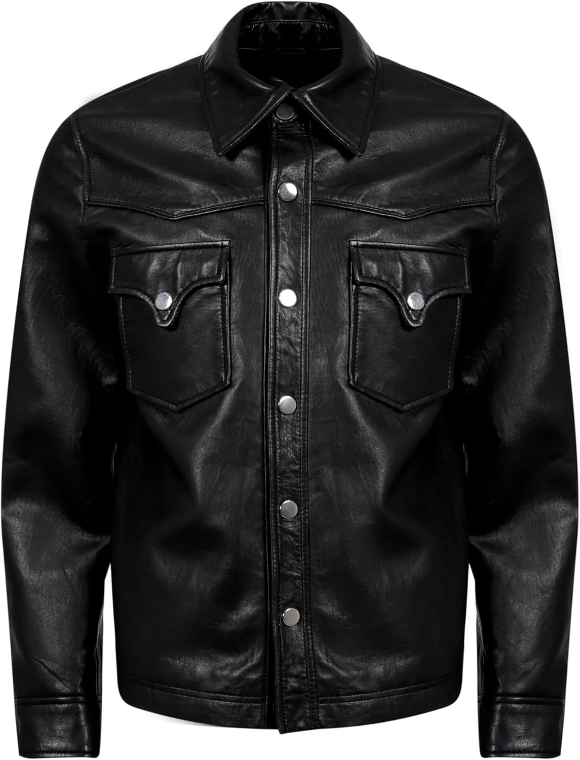 Lambskin Leather Blazer Men Leather Jacket- Button Front Style Ultimate Leather Blazer for Men