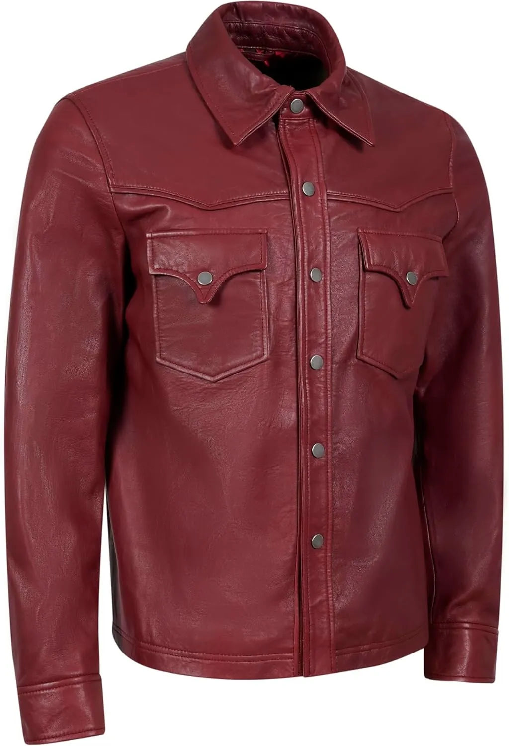 Lambskin Leather Blazer Men Leather Jacket- Button Front Style Ultimate Leather Blazer for Men