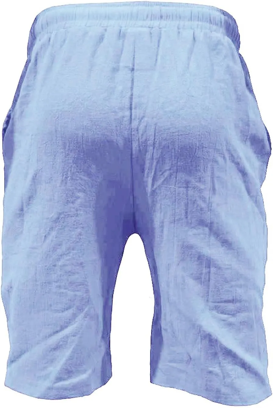 LCMTWX Mens Casual Shorts Lightweight Loose 3/4 Shorts Drawstring Elastic Waist Baggy Wide Leg Casual Beach Yoga Trousers