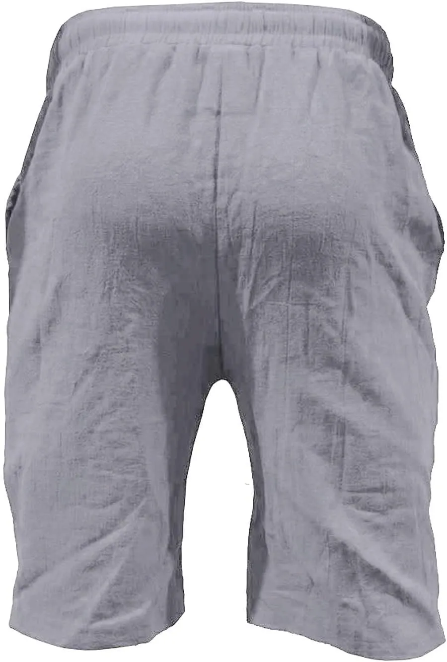 LCMTWX Mens Casual Shorts Lightweight Loose 3/4 Shorts Drawstring Elastic Waist Baggy Wide Leg Casual Beach Yoga Trousers