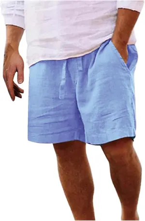 LCMTWX Mens Casual Shorts Lightweight Loose 3/4 Shorts Drawstring Elastic Waist Baggy Wide Leg Casual Beach Yoga Trousers