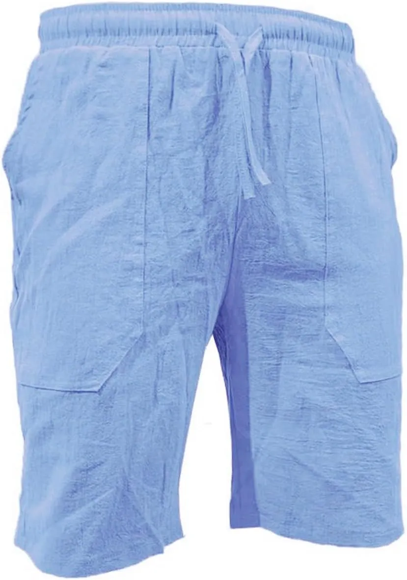 LCMTWX Mens Casual Shorts Lightweight Loose 3/4 Shorts Drawstring Elastic Waist Baggy Wide Leg Casual Beach Yoga Trousers