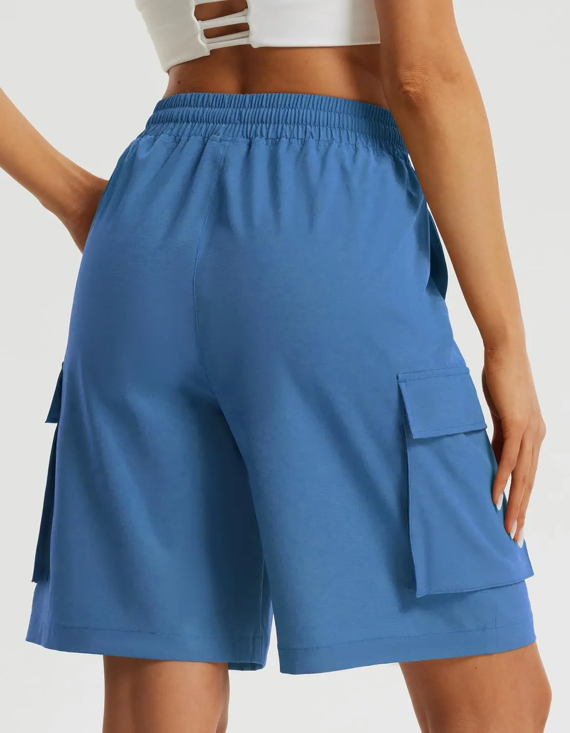 Libin Women's Hiking Cargo Shorts Wide Leg Bermuda Shorts Knee Length Lightweight Quick Dry Casual Short for Summer Travel