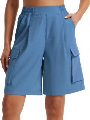 Libin Women's Hiking Cargo Shorts Wide Leg Bermuda Shorts Knee Length Lightweight Quick Dry Casual Short for Summer Travel