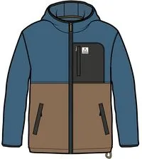 Loch Hooded Recycled Polar Fleece - Toffee/Blue Steel