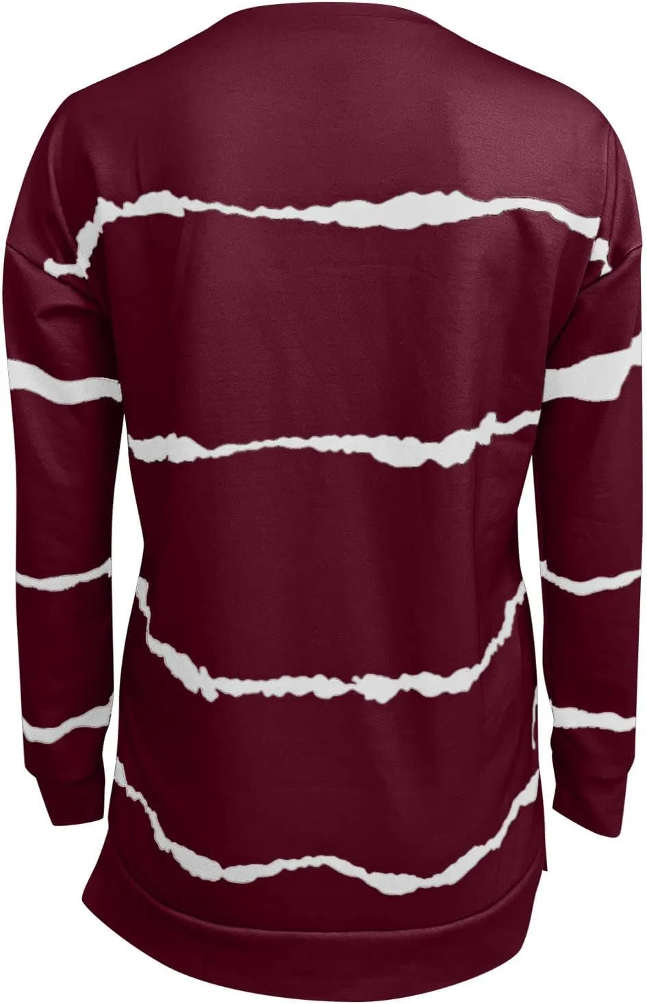 Long Sleeve Shirts for Womens, Women Casual Long Sleeve Crewneck Sweatshirt Striped Printed Loose Pullover Tops Shirts