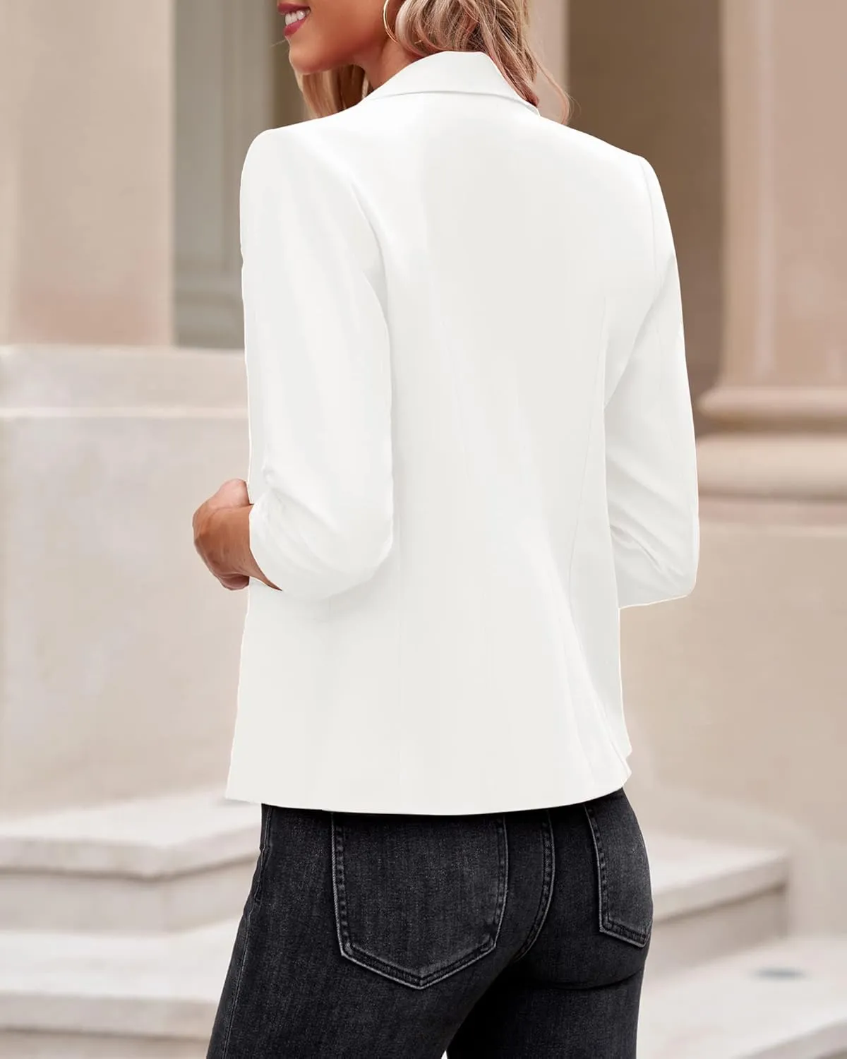 LookbookStore Blazers for Women Suit Jackets Dressy 3/4 Sleeve Blazer Business Casual Outfits for Work