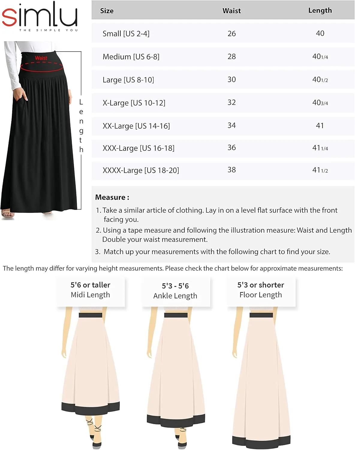 Maxi Skirts for Women Ankle Length Skirt Casual Long Skirt High Waisted Maxi Skirt Reg and Plus Size Skirt Long Skirt