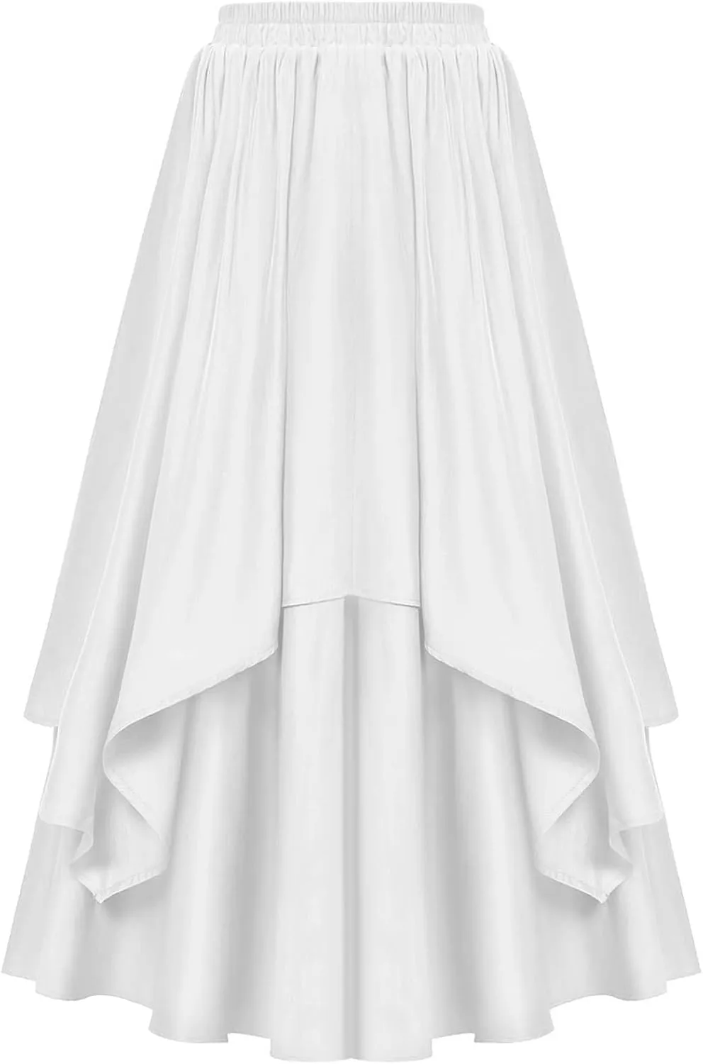 Maxi Skirts for Women High Waist Renaissance Double Layered Long Skirt Vintage Pleated Flowy Solid Summer Skirt