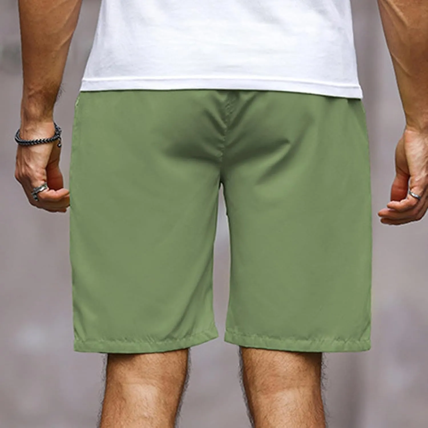 Mens Bermuda Shorts Summer Casual Short Length Trousers Running Shorts Half Pants with Pockets for Gym Sports Work Cycling