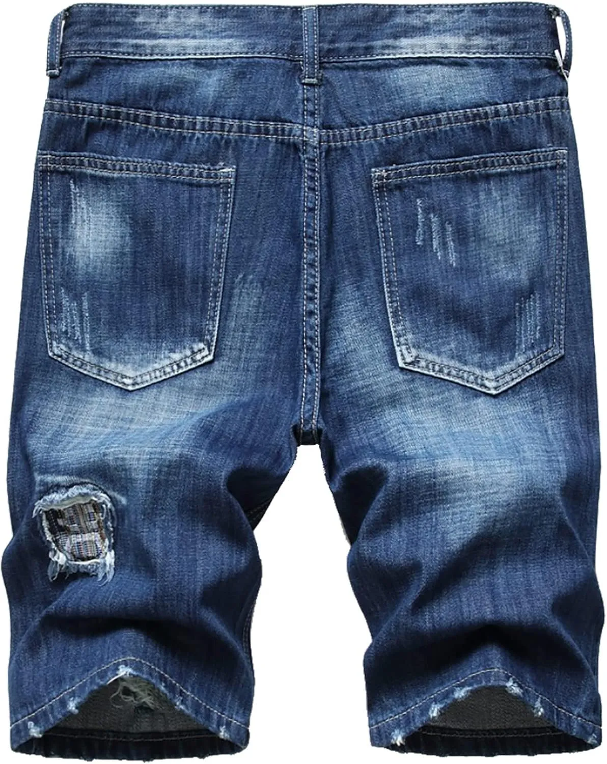 Mens Big and Tall Jean Shorts Vintage Ripped Distressed Denim Shorts Slim Fit Summer Casual Straight Moto Biker Jeans