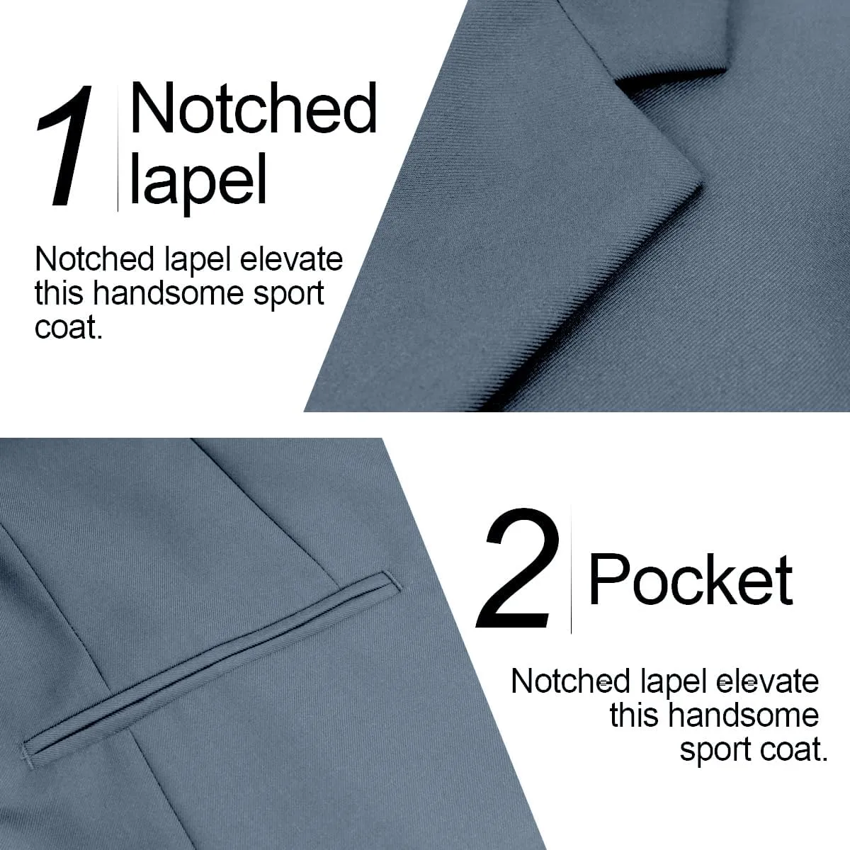 Men's Causal Blazer Slim Fit Suit Jacket for Men Two Button Sports Coats Wedding Prom Party