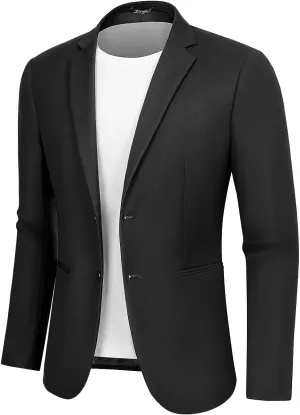Men's Causal Blazer Slim Fit Suit Jacket for Men Two Button Sports Coats Wedding Prom Party