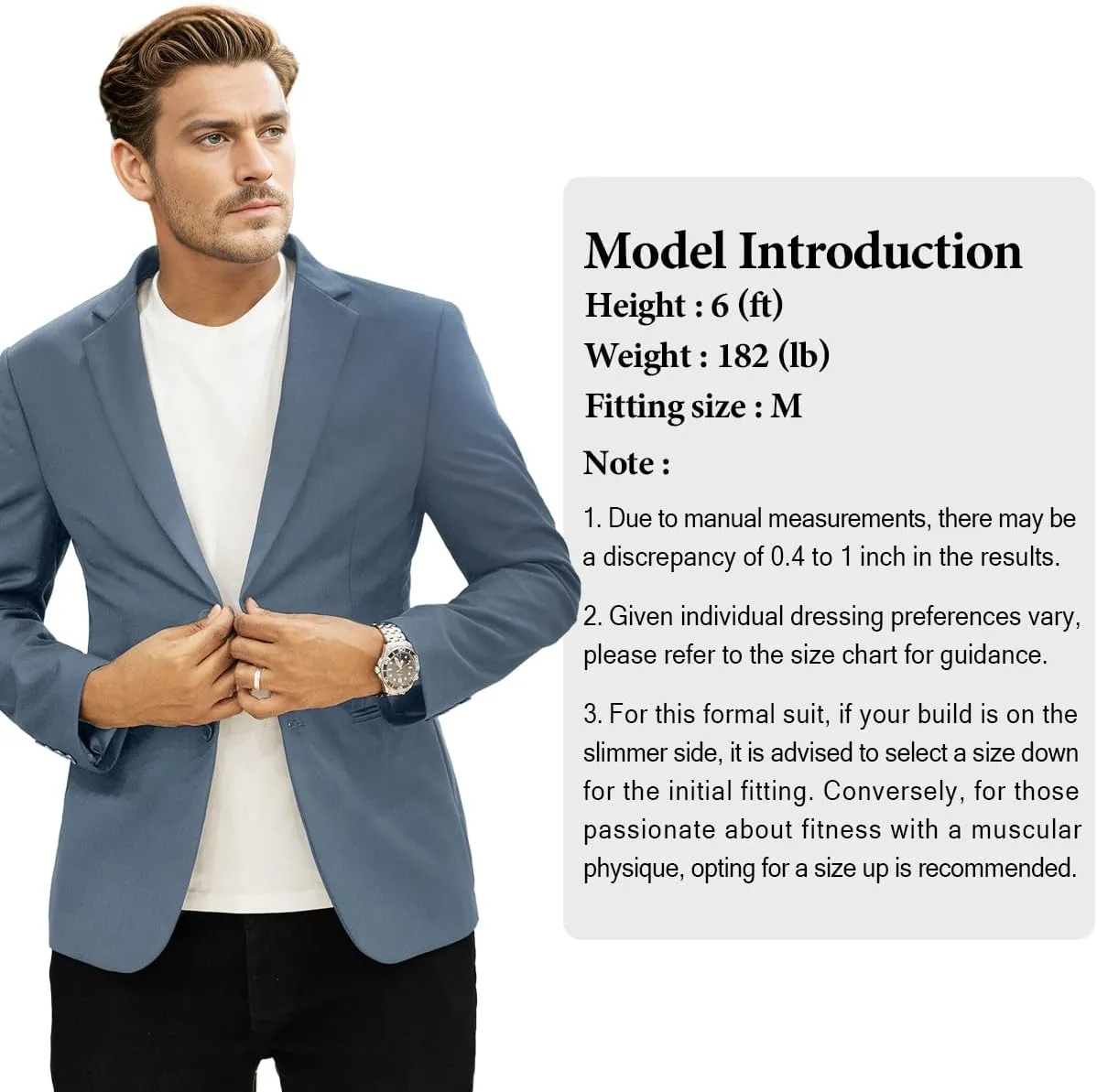 Men's Causal Blazer Slim Fit Suit Jacket for Men Two Button Sports Coats Wedding Prom Party
