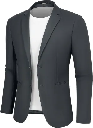 Men's Causal Blazer Slim Fit Suit Jacket for Men Two Button Sports Coats Wedding Prom Party