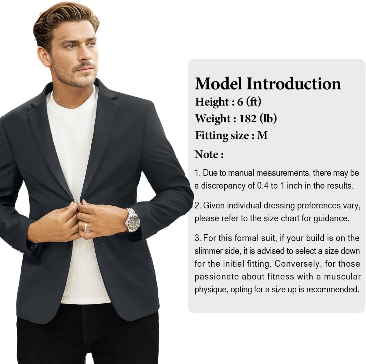 Men's Causal Blazer Slim Fit Suit Jacket for Men Two Button Sports Coats Wedding Prom Party