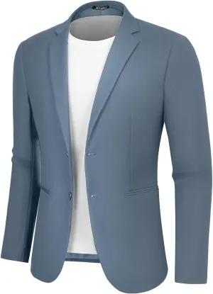 Men's Causal Blazer Slim Fit Suit Jacket for Men Two Button Sports Coats Wedding Prom Party