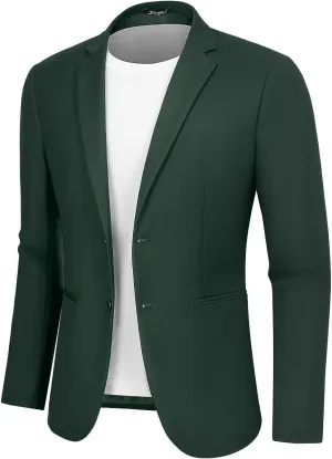 Men's Causal Blazer Slim Fit Suit Jacket for Men Two Button Sports Coats Wedding Prom Party