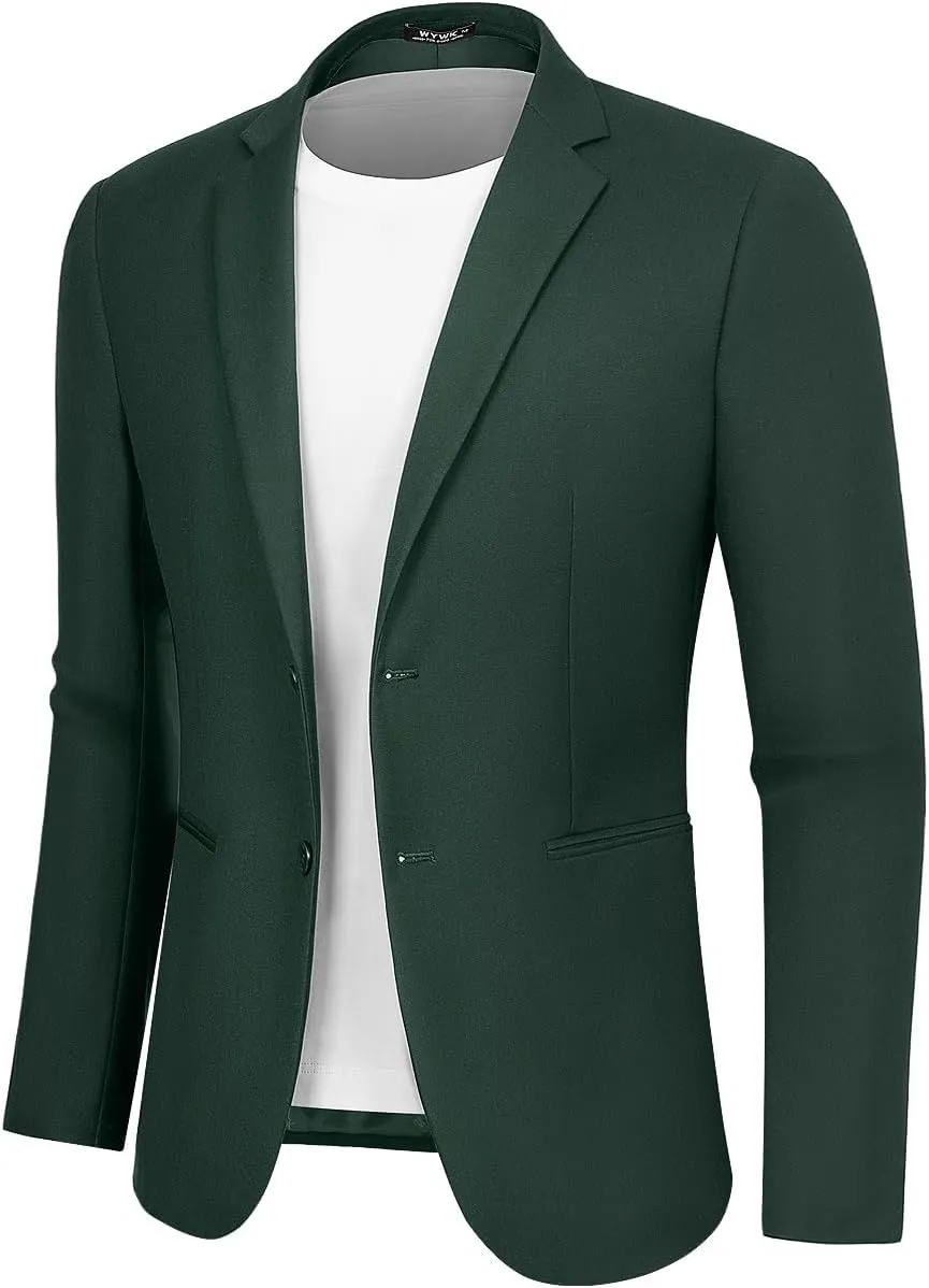 Men's Causal Blazer Slim Fit Suit Jacket for Men Two Button Sports Coats Wedding Prom Party