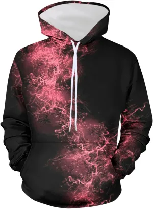 Men's Colour Block Hooded Sweatshirts Casual Long Sleeve Pullover Tops Novelty Printed Y2K Hoodies with Pockets
