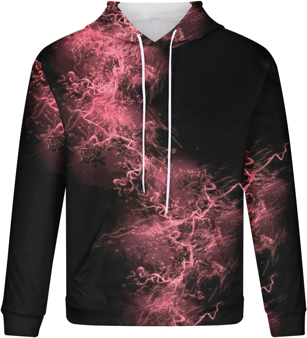 Men's Colour Block Hooded Sweatshirts Casual Long Sleeve Pullover Tops Novelty Printed Y2K Hoodies with Pockets