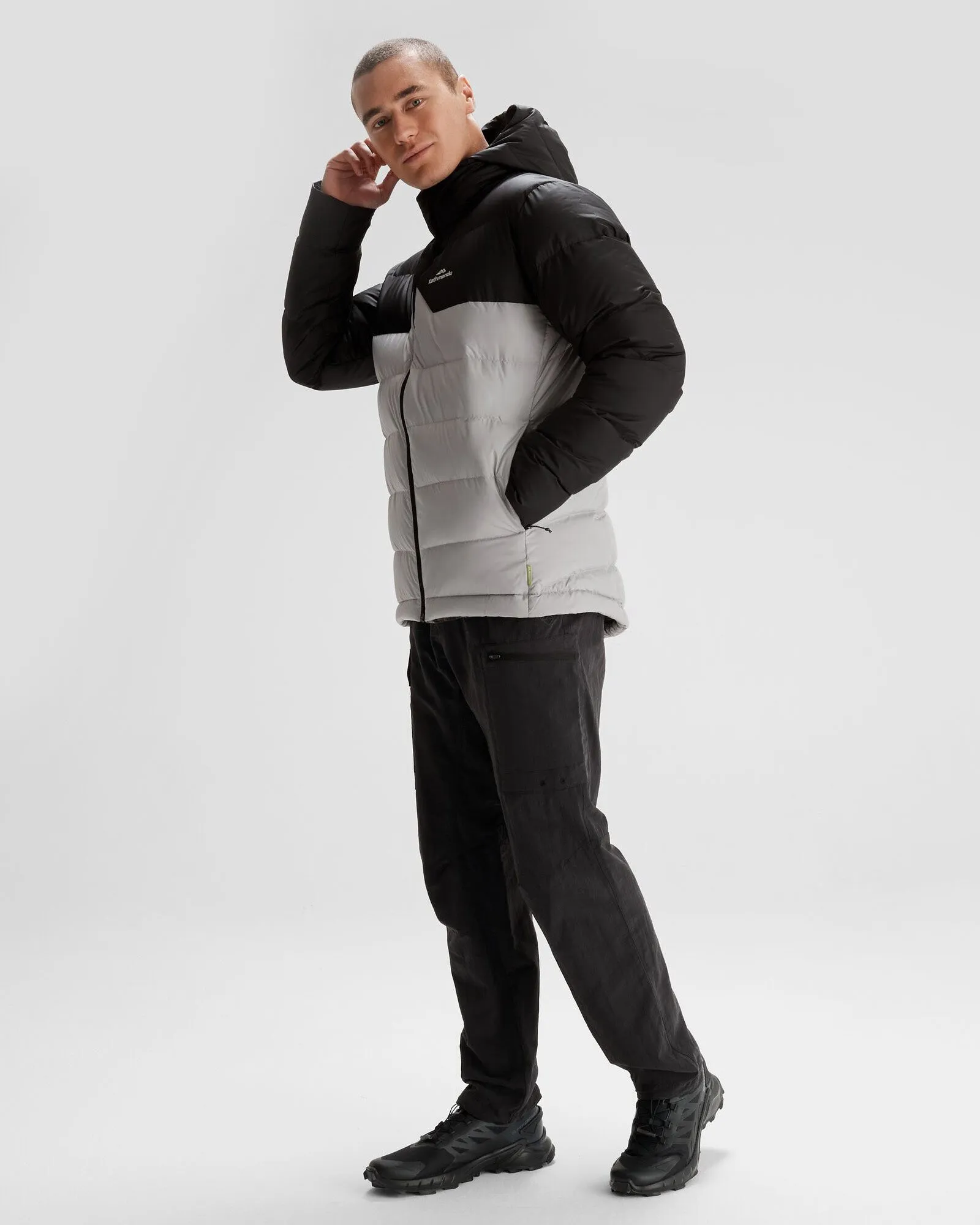 Men's Epiq Hooded Down Jacket - Steel Grey/Black