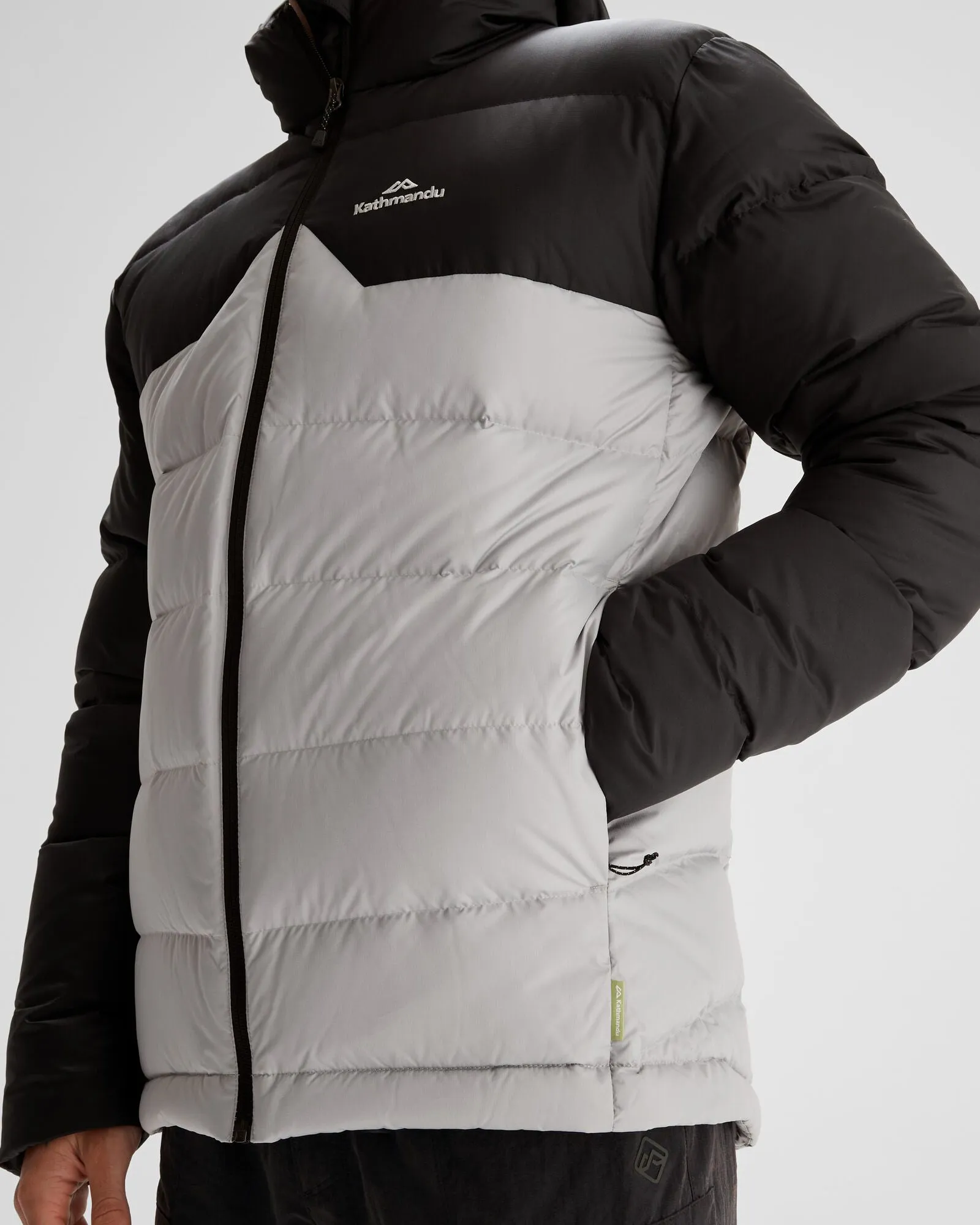 Men's Epiq Hooded Down Jacket - Steel Grey/Black
