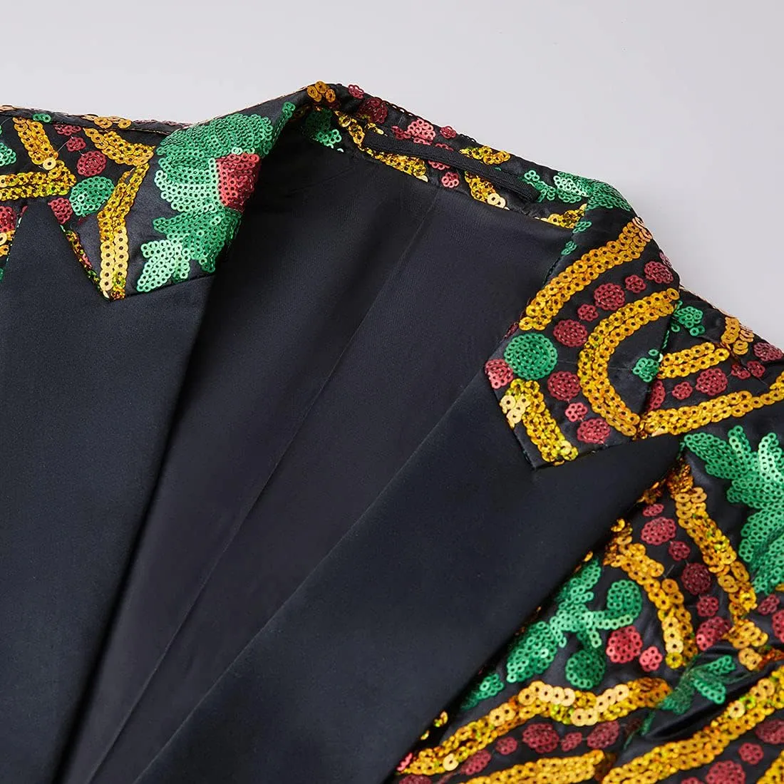Men's Fashion Colorful Pattern Sequin Blazer Blazer