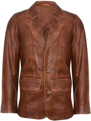 Men's Lambskin Genuine Leather Blazer Coat | Casual Wear Leather Blazers | Black Real Lambskin Leather Jacket Blazer Coat