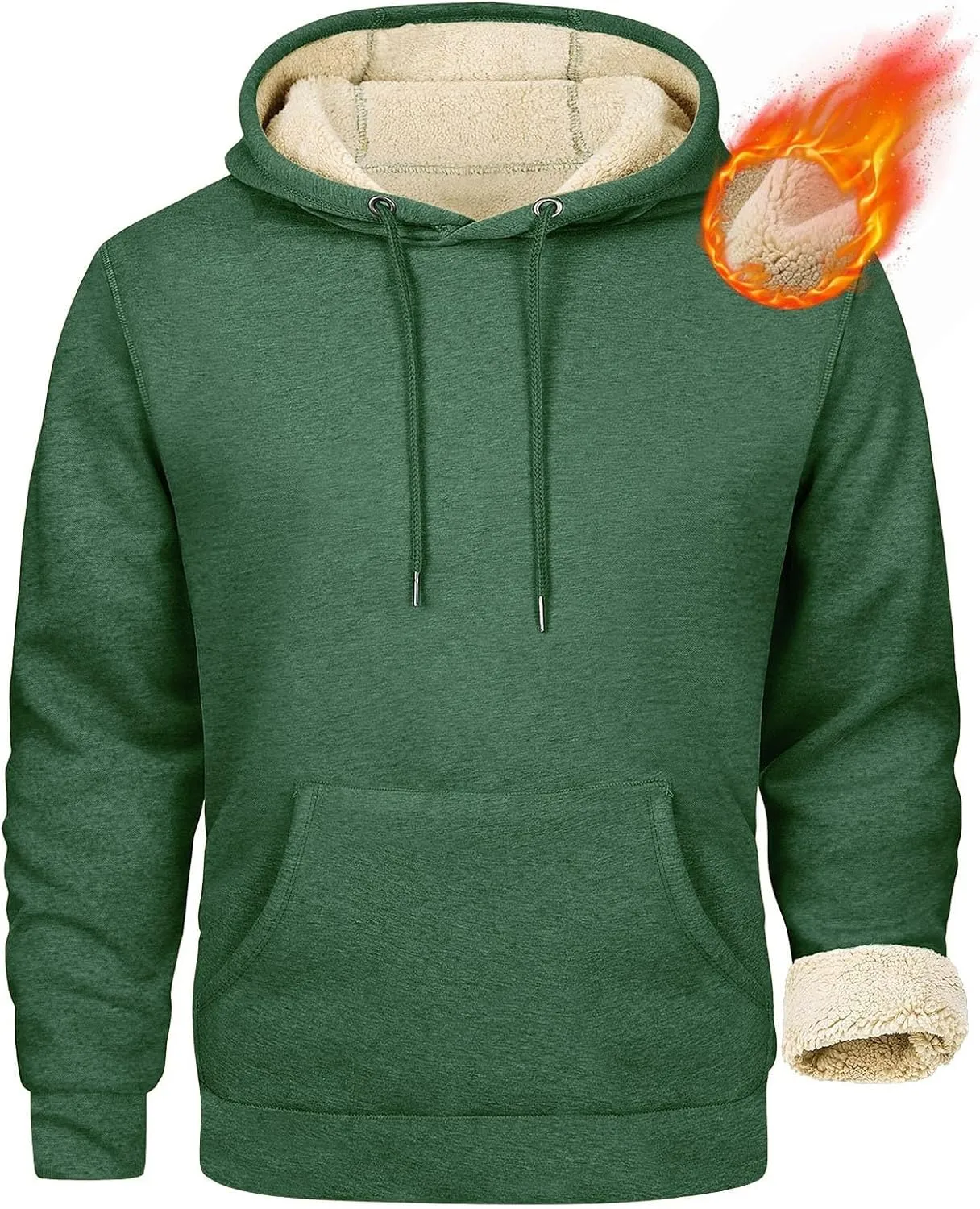 Men's Oversized Heavyweight Fleece Hoodie Winter Casual Hoodies Pullover Hooded Sweatshirts for Men with Pockets