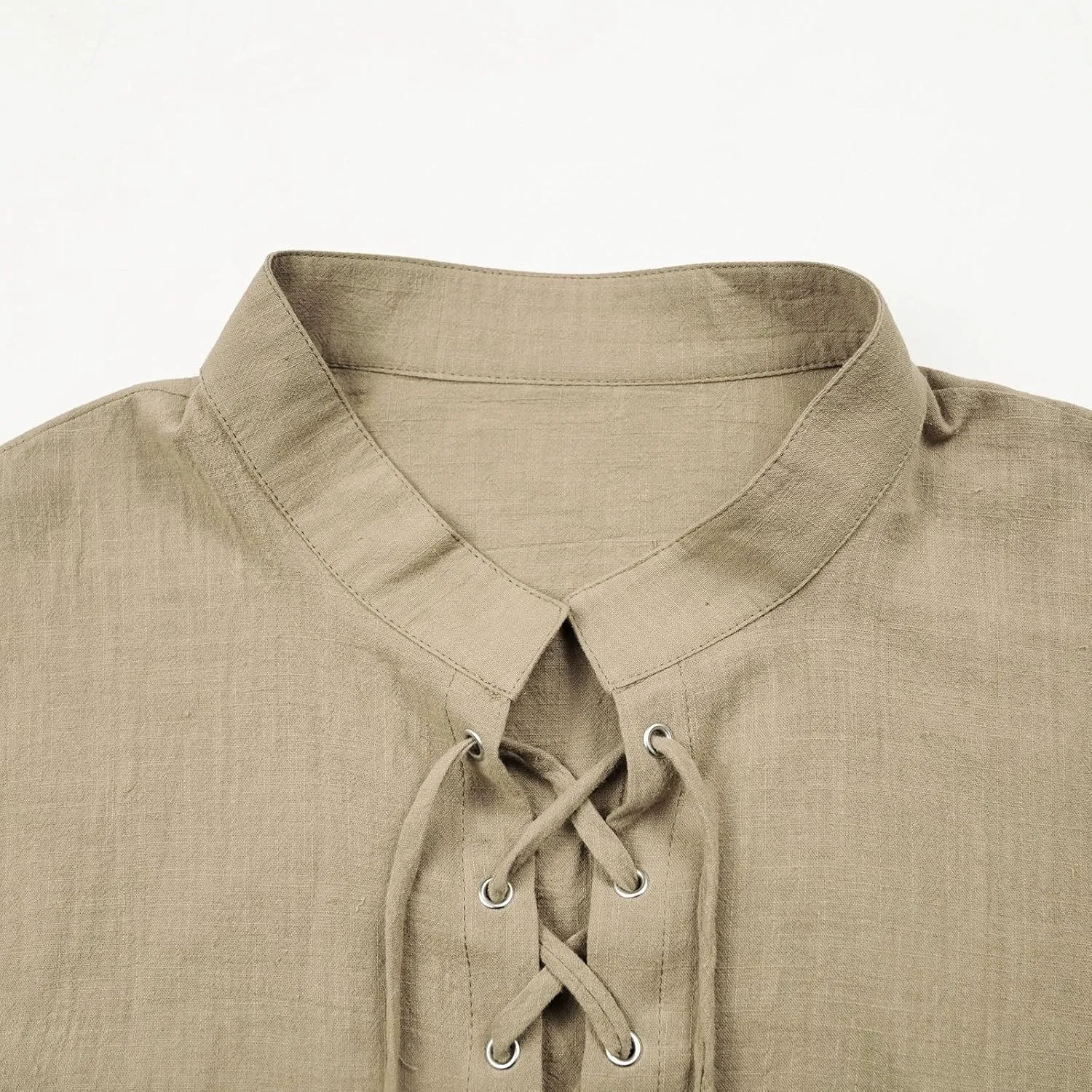 Men's Renaissance Shirt Pirate Medieval Viking top Linen Long Sleeved Halloween Costume