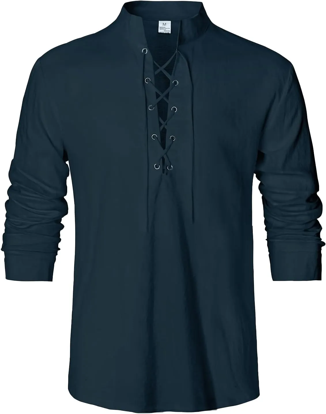 Men's Renaissance Shirt Pirate Medieval Viking top Linen Long Sleeved Halloween Costume