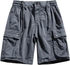Men's Slim Fit Military Cargo Shorts Summer Multi Pockets Zipper Work Short Casual Outdoor Tactical Shorts for Travel Camping