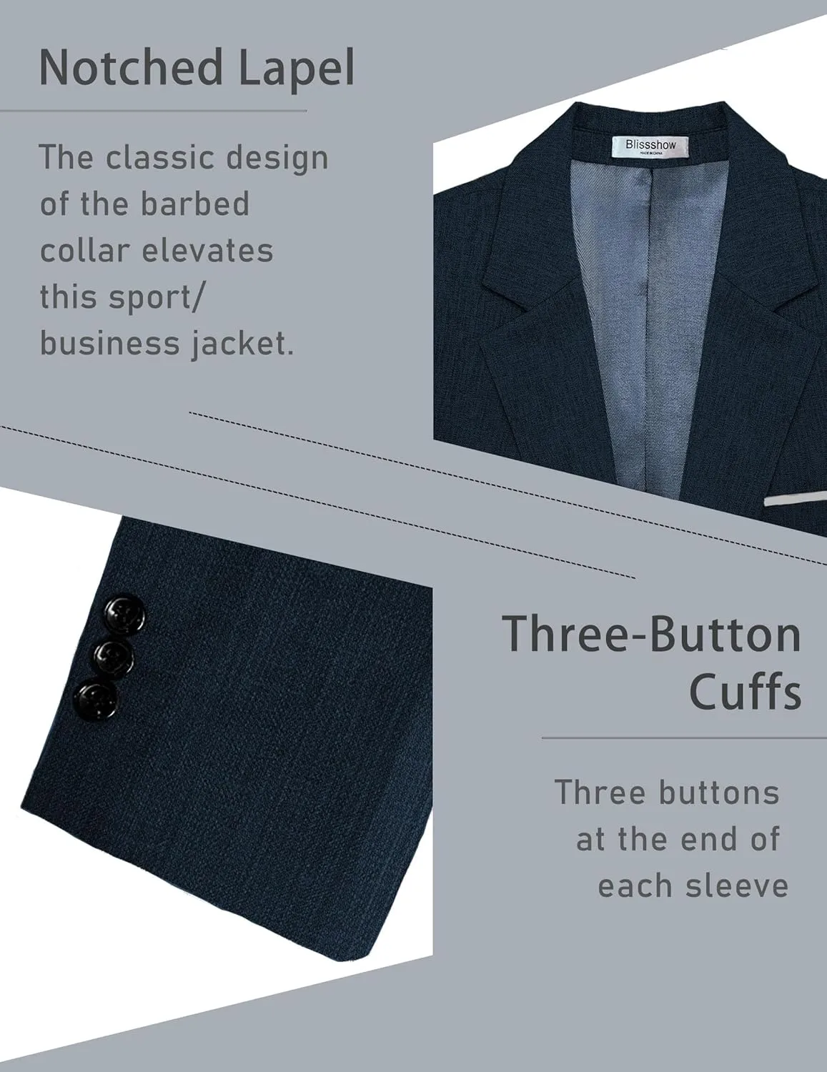 Men's Sport Coat Casual Blazer One Button Lightweight Business Suit Jacket