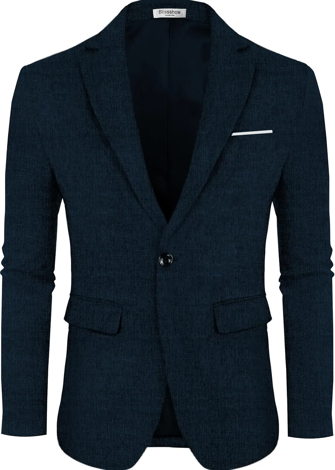 Men's Sport Coat Casual Blazer One Button Lightweight Business Suit Jacket