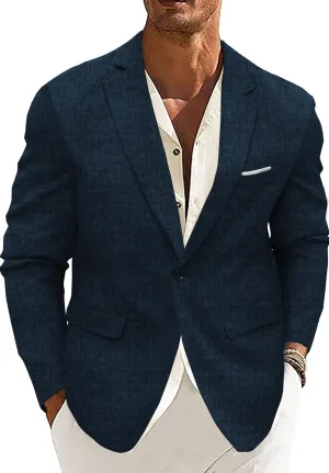 Men's Sport Coat Casual Blazer One Button Lightweight Business Suit Jacket