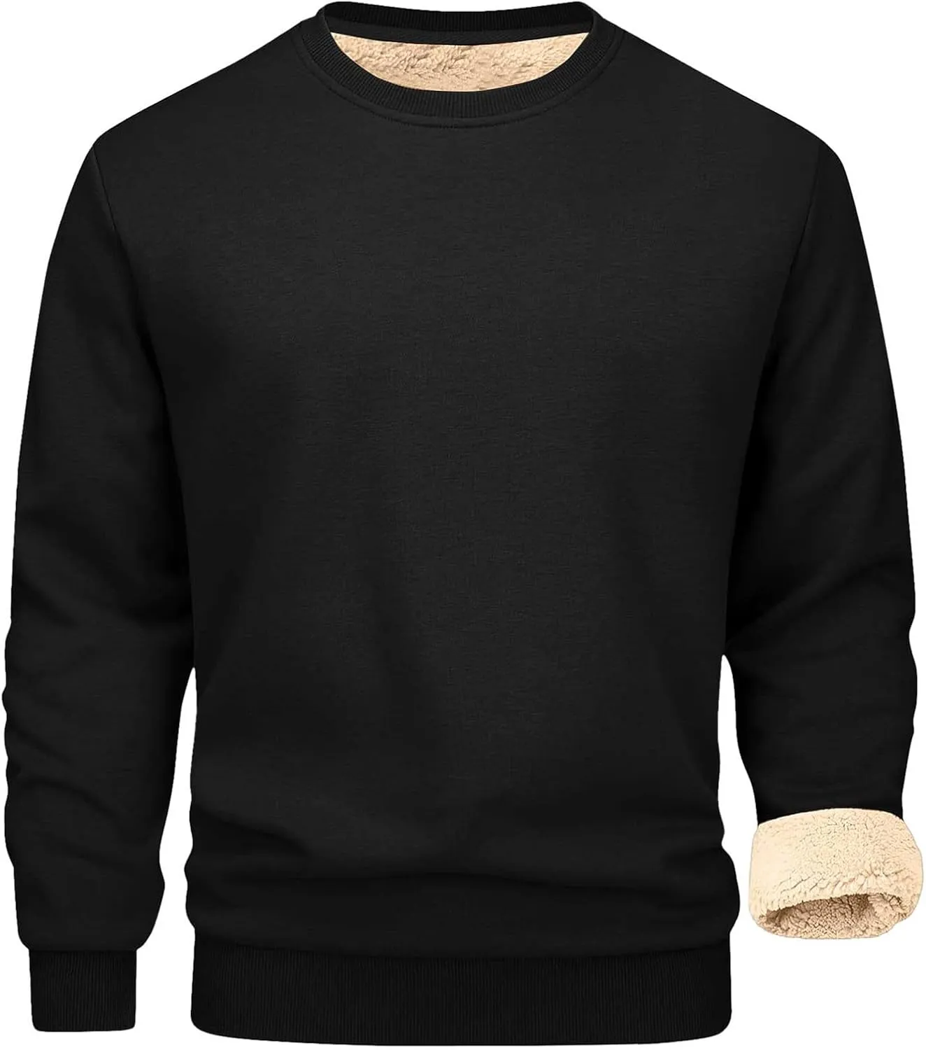Men's Spring Autumn Winter Round Neck Sweater Simple Style Tops Trendy Loose Plus Velvet Oversized Distressed Sweatshirt