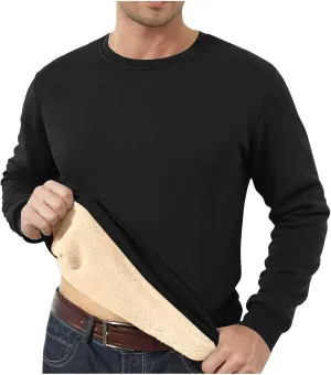 Men's Spring Autumn Winter Round Neck Sweater Simple Style Tops Trendy Loose Plus Velvet Oversized Distressed Sweatshirt