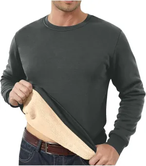 Men's Spring Autumn Winter Round Neck Sweater Simple Style Tops Trendy Loose Plus Velvet Oversized Distressed Sweatshirt