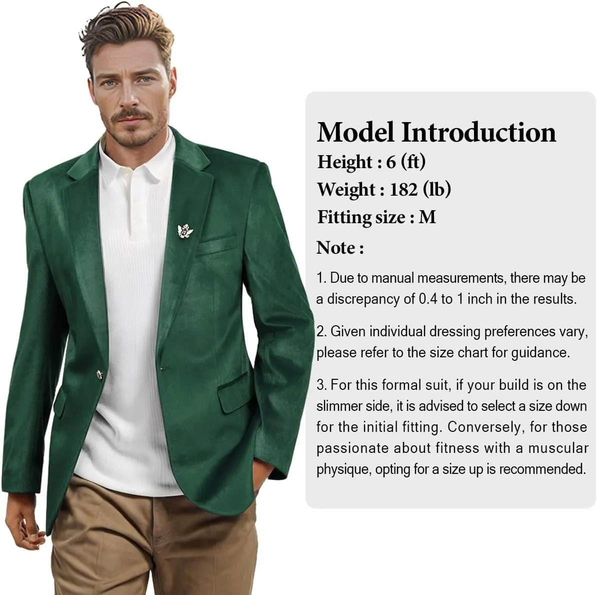 Men's Velvet Blazer for Casual Men's Blazer one-Button Lapel Tuxedo with Brooch Dinner Party Wedding Prom Party