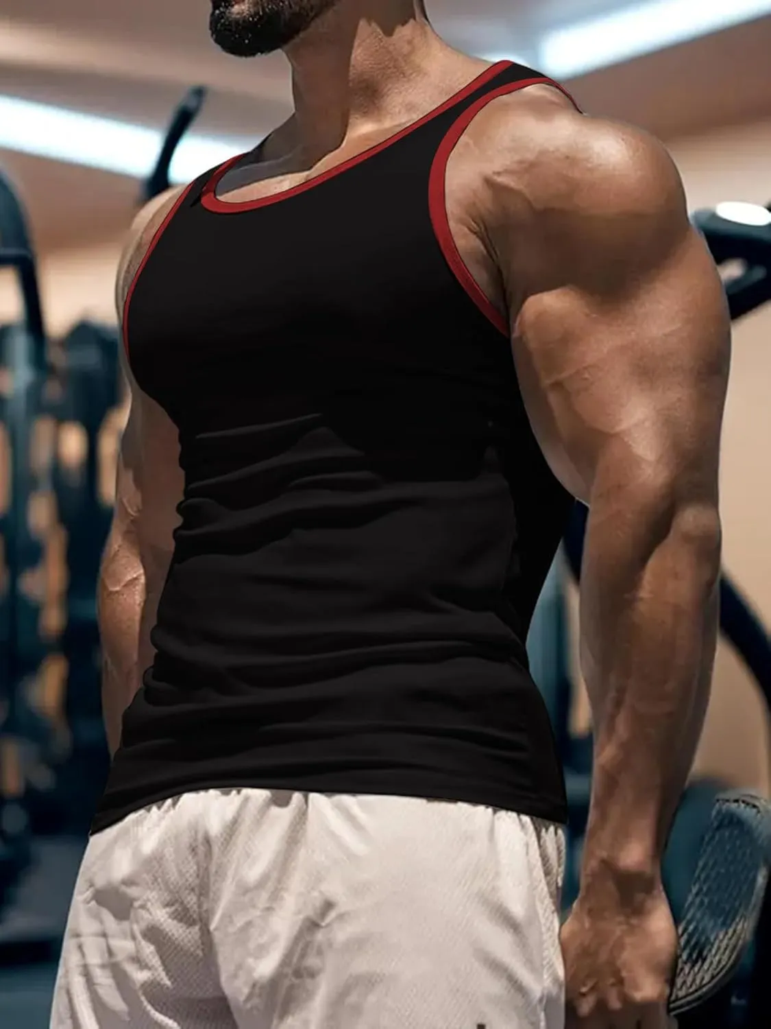 Men's Workout Tank Top Casual Soft Sleeveless Gym Muscle Shirts Bodybuilding Tee
