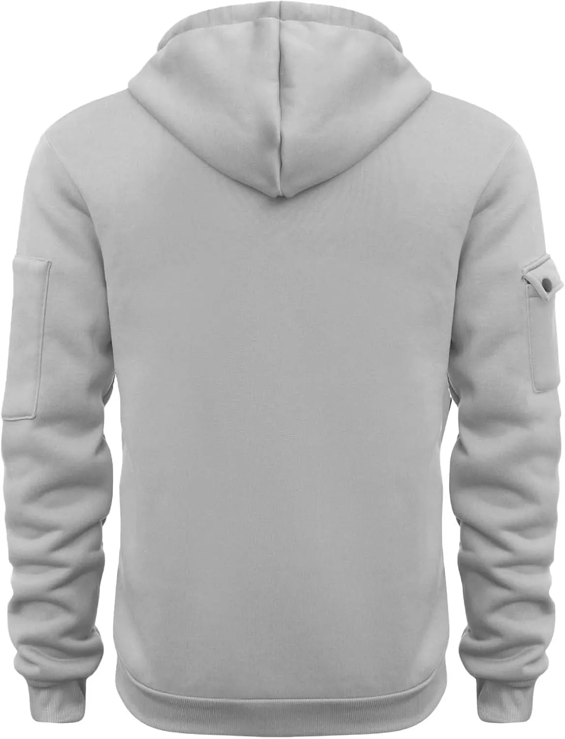 Men's Zip Hoodie Long Sleeved Loose Jogging Sport Sweatshirt Fall Casual Gym Athletic Cargo Warm Winter Pullover