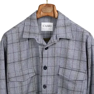 Meydan releaxed shirt jacket in "Sky Check" wool