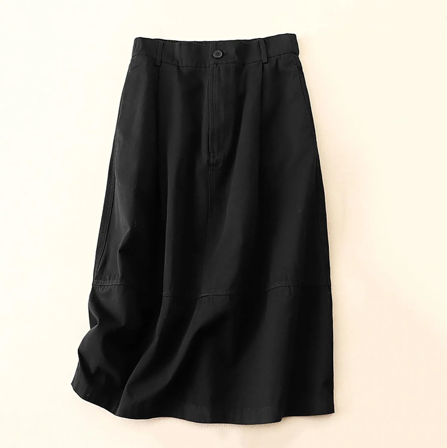 Midi Skirts for Women Cargo Skirts with Pockets Casual Baggy Long Sweater Skirt Button Ankle Length High Waist Skirt
