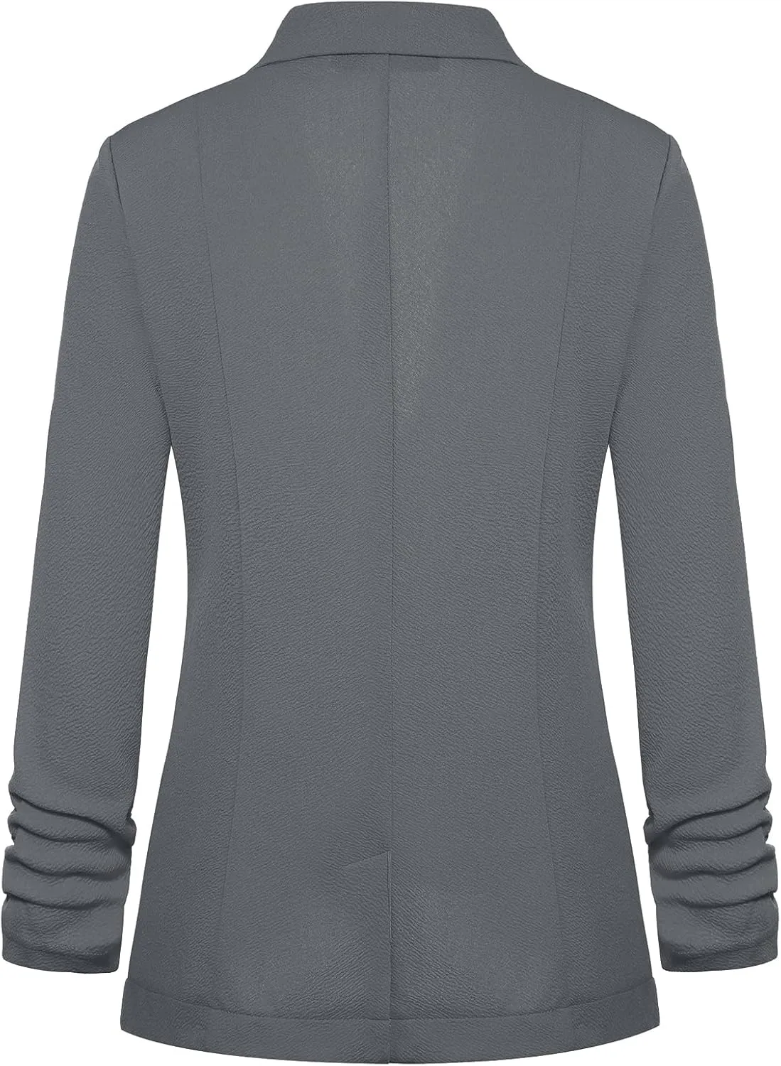 MINTLIMIT Women's Casual Blazer 3/4 Ruched Sleeve Open Front Button Work Office Blazer Jackets with Pockets