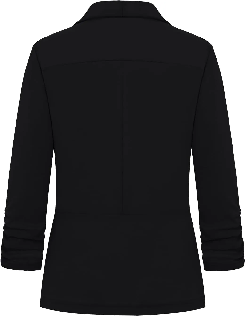 MINTLIMIT Women's Casual Blazer 3/4 Ruched Sleeve Open Front Button Work Office Cardigan Suit Jackets with Pocket